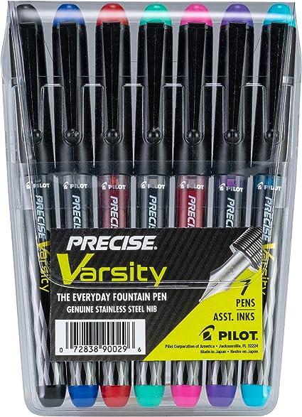 pilot pen precise varsity pre-filled fountain pens black/blue/red/pin  pilot b00092prca