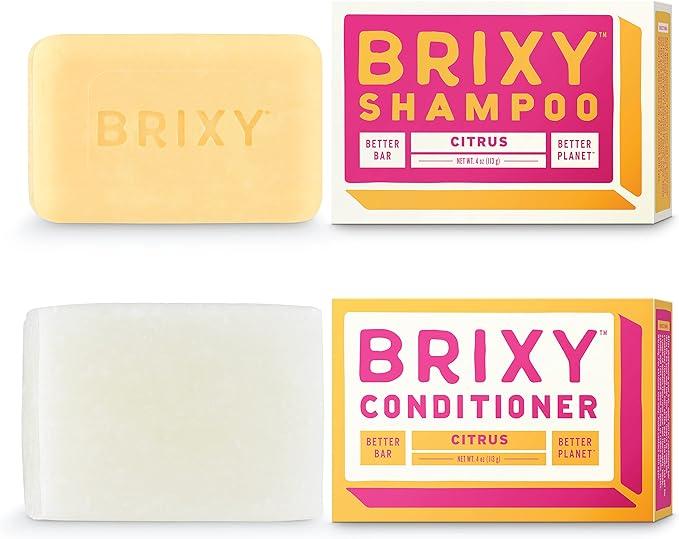 brixy citrus shampoo and conditioner bar set for balance and hydration  brixy b09smzyj52