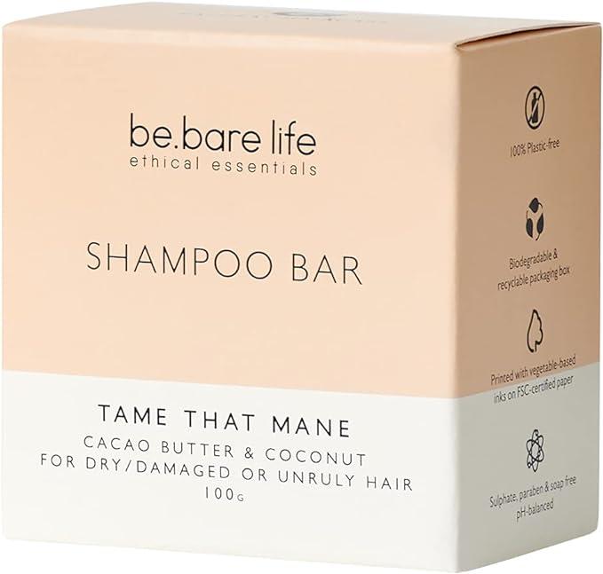 Be Bare Life Tame That Mane Cacao Butter And Coconut Shampoo Bar 100g