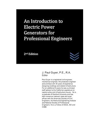 an introduction to electric power generators for professional engineers 2nd edition j. paul guyer b0b8blvs3s,