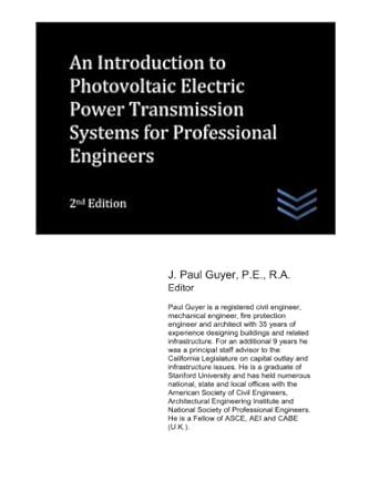 an introduction to photovoltaic electric power transmission systems for professional engineers 2nd edition j.