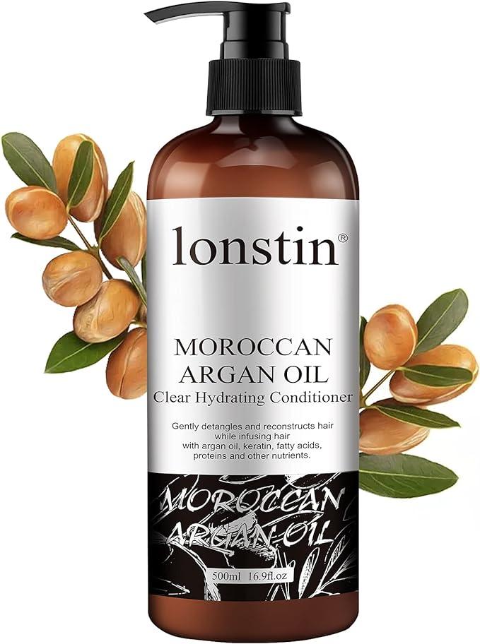 lonstin hair conditioner for damaged split ends dry curly or frizzy hair soft shine 16.9 fl oz  lonstin