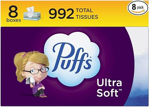 Puffs Ultra Soft Non-Lotion Facial Tissue 8 Family Boxes