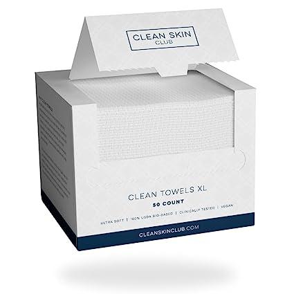 clean skin club clean towels xl ultra soft 50 ct 1 pack  clean skin club b07pbxxncy
