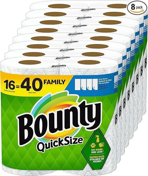bounty quick-size paper towels white 16 family rolls  bounty b079vp6dh5