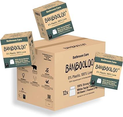 bambooloo facial tissues 100 percent virgin bamboo tissue boxes  bambooloo b09sh7278w