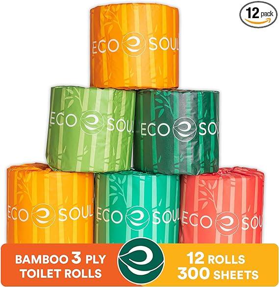 eco soul 100 percent bamboo premium 3ply toilet paper  eco soul b0bynmy7pn