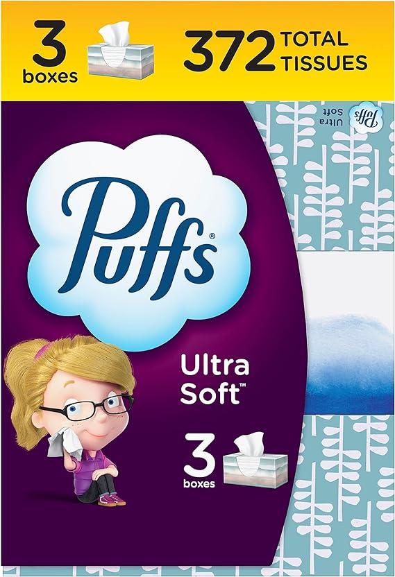 puffs ultra soft facial tissue family boxes  ?puffs b00494r8da