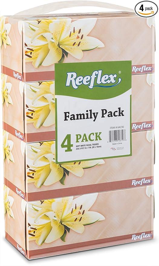 reeflex facial tissues 230 per box 8 x 7 size  reeflex b079t8cjyz