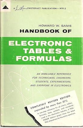 handbook of electronic tables and formulas an invaluable reference for technicians engineers students