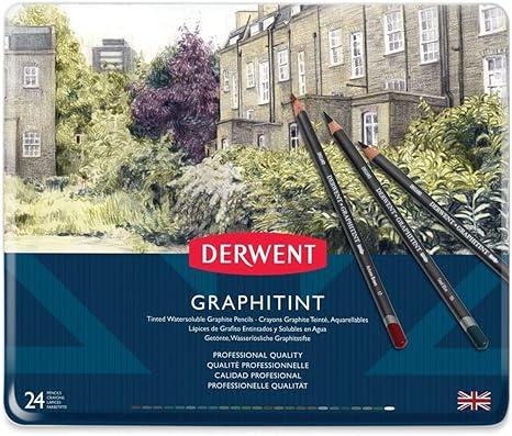 Derwent Graphitint Pencils Tin Set Of 24 Great For Holiday Gifts