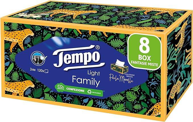 tempo paper tissue 8 boxes of 120 disposable handkerchiefs  tempo b099zrq4vj