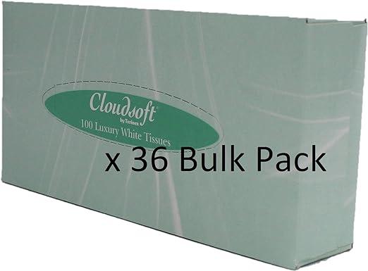 cloud bulk pack tissues 100 tissues box 36 boxes hotel facial tissues  cloud b086668vzm