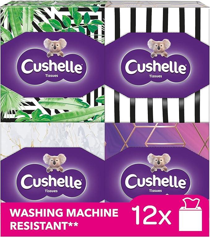 cushelle facial tissues cube 12 tissue boxes multipack bulk box  cushelle b0971kvn33
