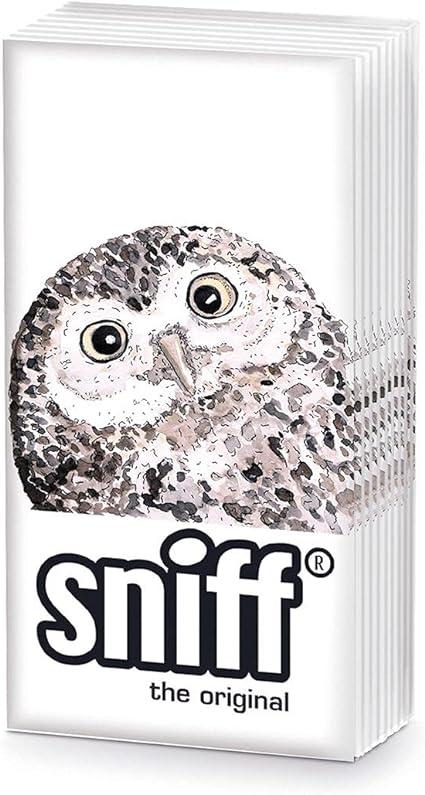 sniff novelty paper tissues owl handbag/pocket sized single pack of 10 tissues  sniff b094g1cvyf