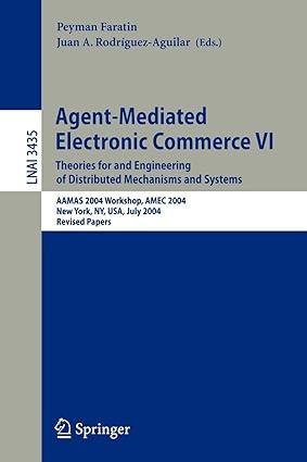 agent mediated electronic commerce vi theories for and engineering of distributed mechanisms and systems 1st