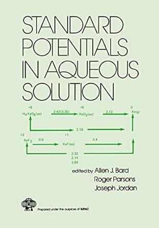 standard potentials in aqueous solution monographs in electroanalytical chemistry and electrochemistry 1st