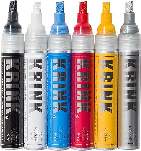 krink k-75 6 piece paint marker set vibrant and opaque fine art paint pen  krink b08n6z2xqz