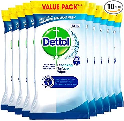 dettol surface cleaning wipes bulk 72 x 10 total 720 wipes  dettol b08f2ngsq1