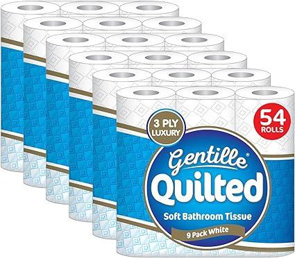 gentille quilted bathroom tissue 54 rolls  gentille b07thcmxbm