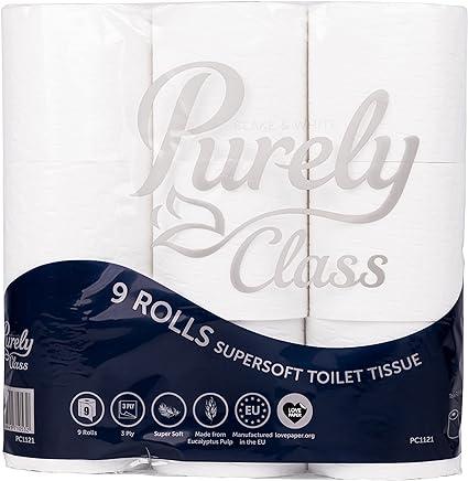 blake and white purely class toilet roll 3 ply supersoft quilted pack of 9  blake & white b08yjzj9pp