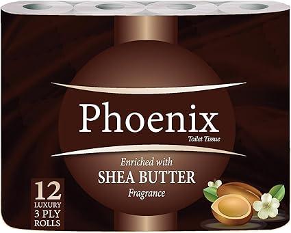 phoenix soft shea butter fragranced luxury toilet rolls 12 pack  phoenix b0cgksgk5g