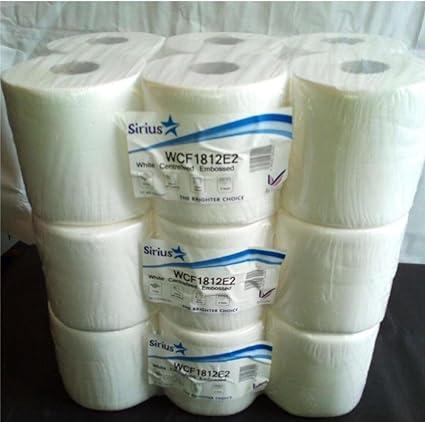 sirius 12 rolls x white centrefeed embossed 2ply paper towel  sirius b01n0f9677