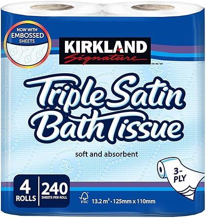 kirkland signature soft and absorbent triple satin premium bath toilet tissue paper  kirkland b074vcz6jl
