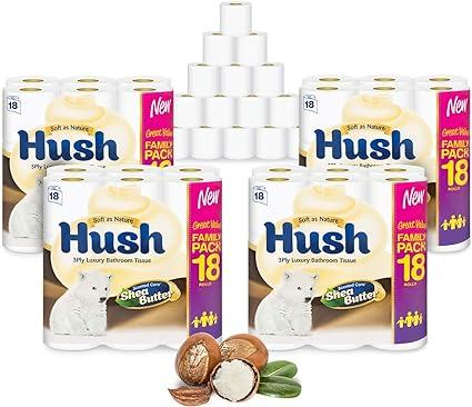 hush luxury 3-ply tissue paper rolls  hush b07dgqp945