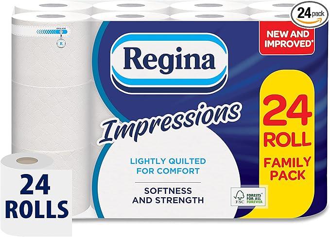 regina impressions toilet tissue - 24 rolls  regina b0bfnp1b2t