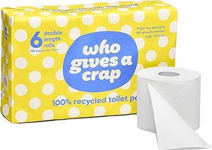 who gives a crap - eco friendly toilet roll pack of 6  who gives a crap b07pvgb19s