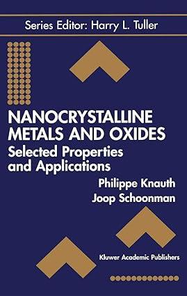 nanocrystalline metals and oxides selected properties and applications 1st edition philippe knauth, joop