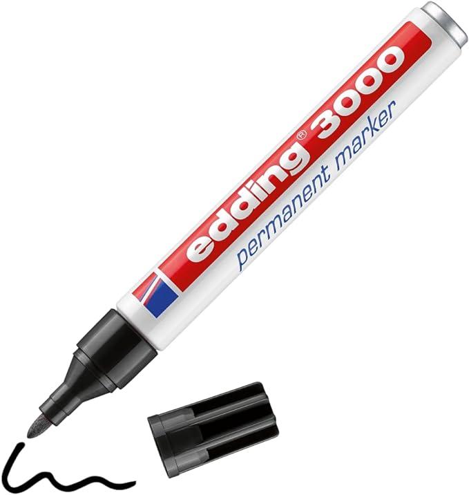 edding 3000 permanent marker black 1 pen round nib 1.5-3 mm  edding b000gpi42u