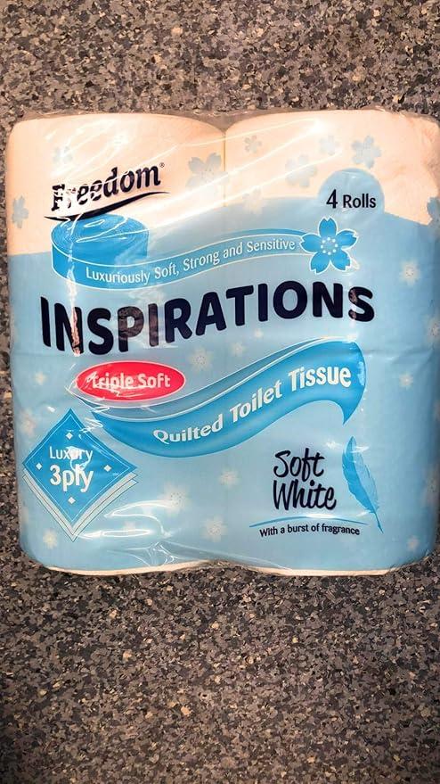 freedom 4 pack inspirations soft white 3 ply toilet tissue 4 pack  freedom b0868wcdcq