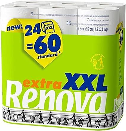 renova xxl toilet paper more than double 24 rolls  renova b0746r2kvm