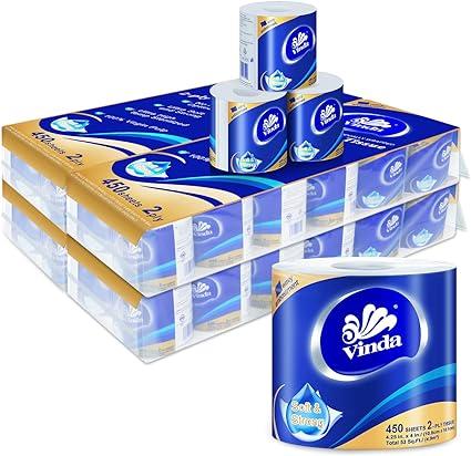 vinda 2-ply ultra soft strong bath tissue/toilet paper 48 double rolls  vinda b09kmfs1x8