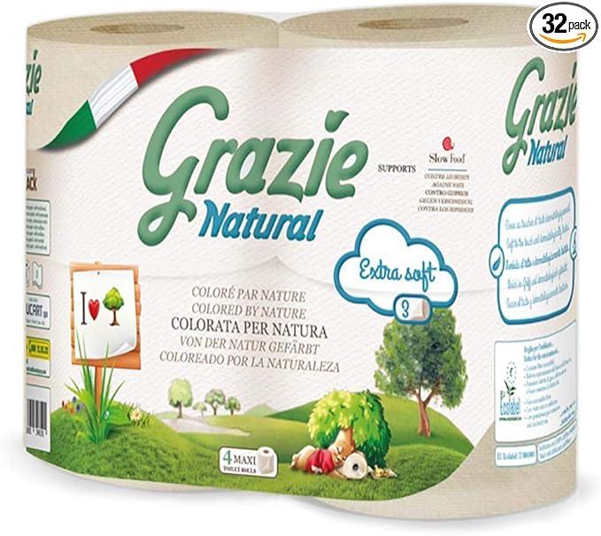 grazie set of 4 rolls of 3 thickness environmentally friendly toilet paper  grazie b07pb6srg7