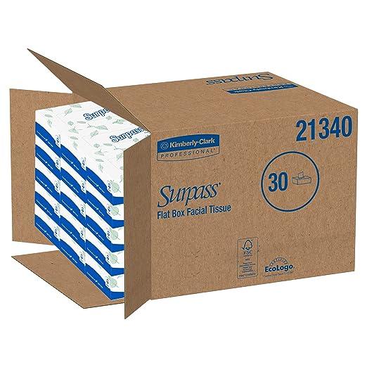 surpass 2-ply facial tissue 100 sheets per box case of 30  surpass b007rg4p9m
