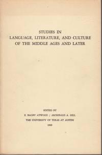 studies in languages literature and culture of the middle ages and later 1st edition atwood, e. bagby, &