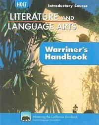 literature and language arts warriners handbook 1st edition warriner, john e 0030992370, 9780030992377