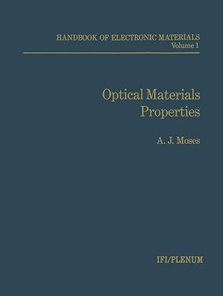 handbook of electronic materials volume 1 optical materials properties 1st edition a.j. moses 0306671018,