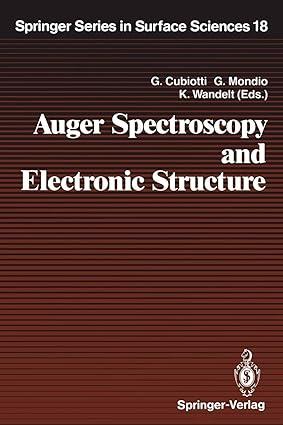 auger spectroscopy and electronic structure 1st edition gaetano cubiotti, guglielmo mondio, klaus wandelt