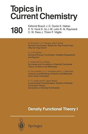 density functional theory i functionals and effective potentials topics in current chemistry 180 1st edition
