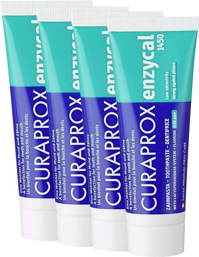 curaprox enzycal toothpaste 1450ppm fluoride 75ml tube 4x  curaprox b00z9wrew6