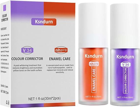ksndurn v34 color corrector toothpaste 2 in 1 orange and purple toothpaste  ksndurn ?b09t68f4yt