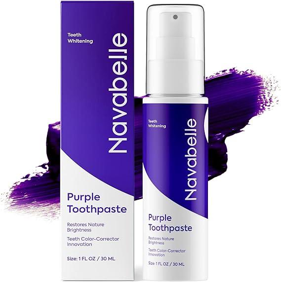 navabelle purple teeth whitening toothpaste gentle on teeth enamel and gums  navabelle b0cczzv6cd