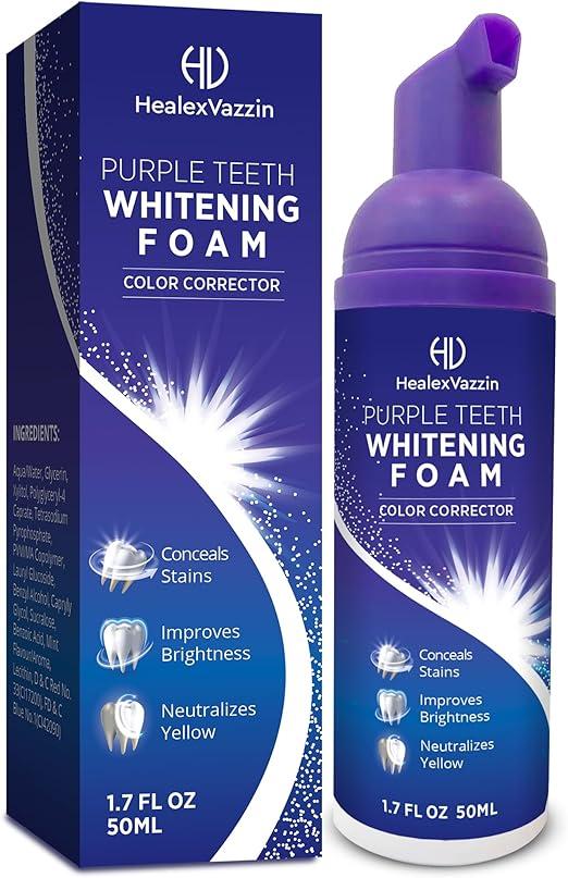 HealexVazzin Purple Toothpaste Teeth Whitening Foam