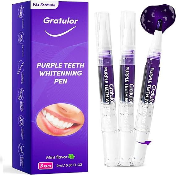 gratulor purple tooth whitening pen pack of 3  gratulor ?b0cb9fbrsr