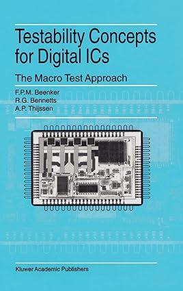 testability concepts for digital ics the macro test approach 1st edition f.p.m. beenker, r.g. bennetts, a.p.
