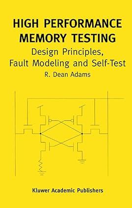 high performance memory testing design principles fault modeling and self test 1st edition r. dean adams
